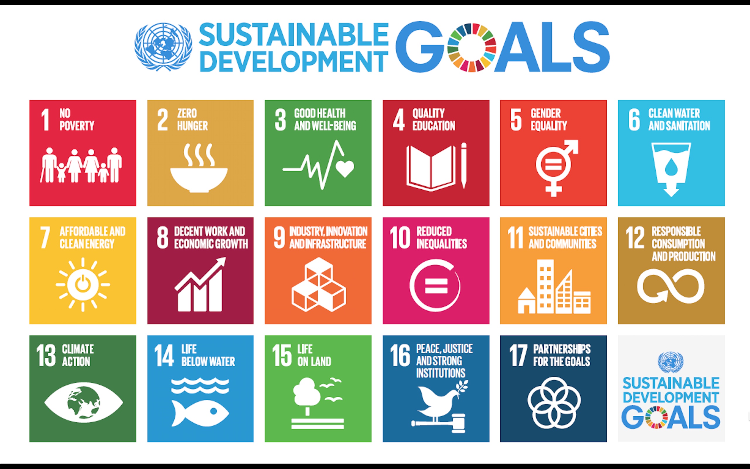 The 17 The Sustainable Development Goals set by the UN